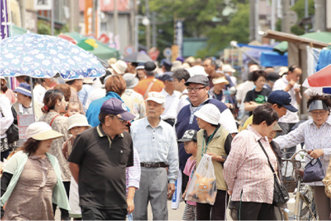 五城目町帝釈寺 ポイント01：今も昔も集いの場「朝市」